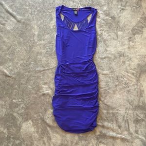 Sexy open back body con mini dress